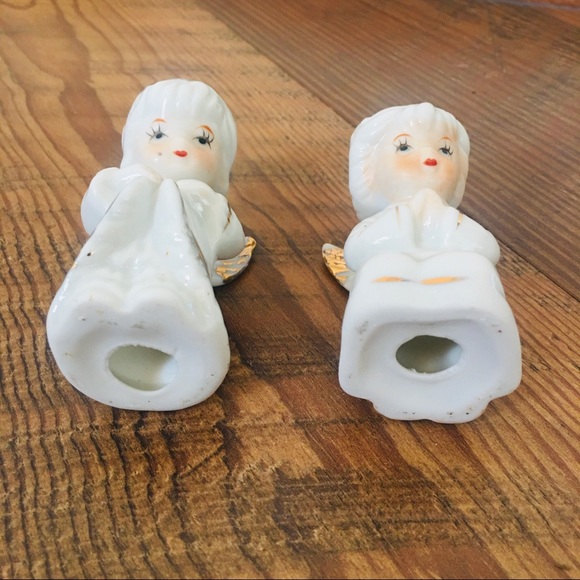 Vintage Porcelain Angel Girl Figurine Pair - Picture 8 of 8